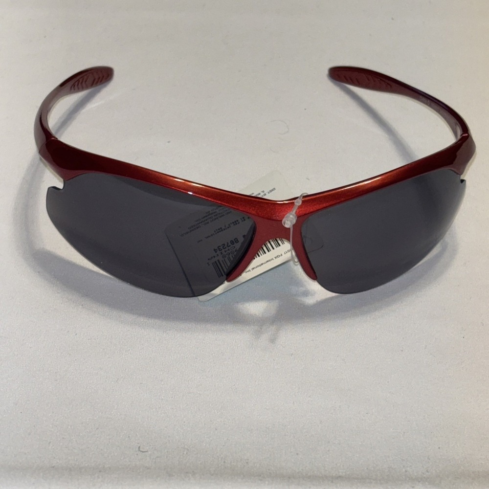 Fast Lane Sport Sunglasses Red Shield Wrap UV Protection NWT